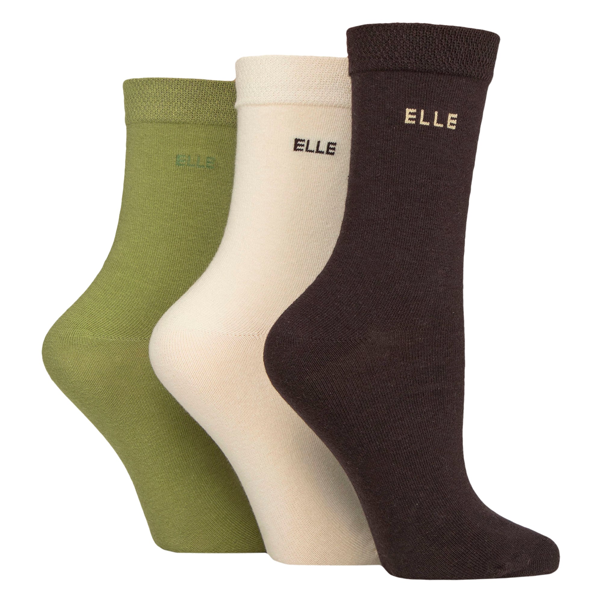 3 Pack Ladies Plain Cotton Socks - Soft Breathable Everyday Comfort Fit