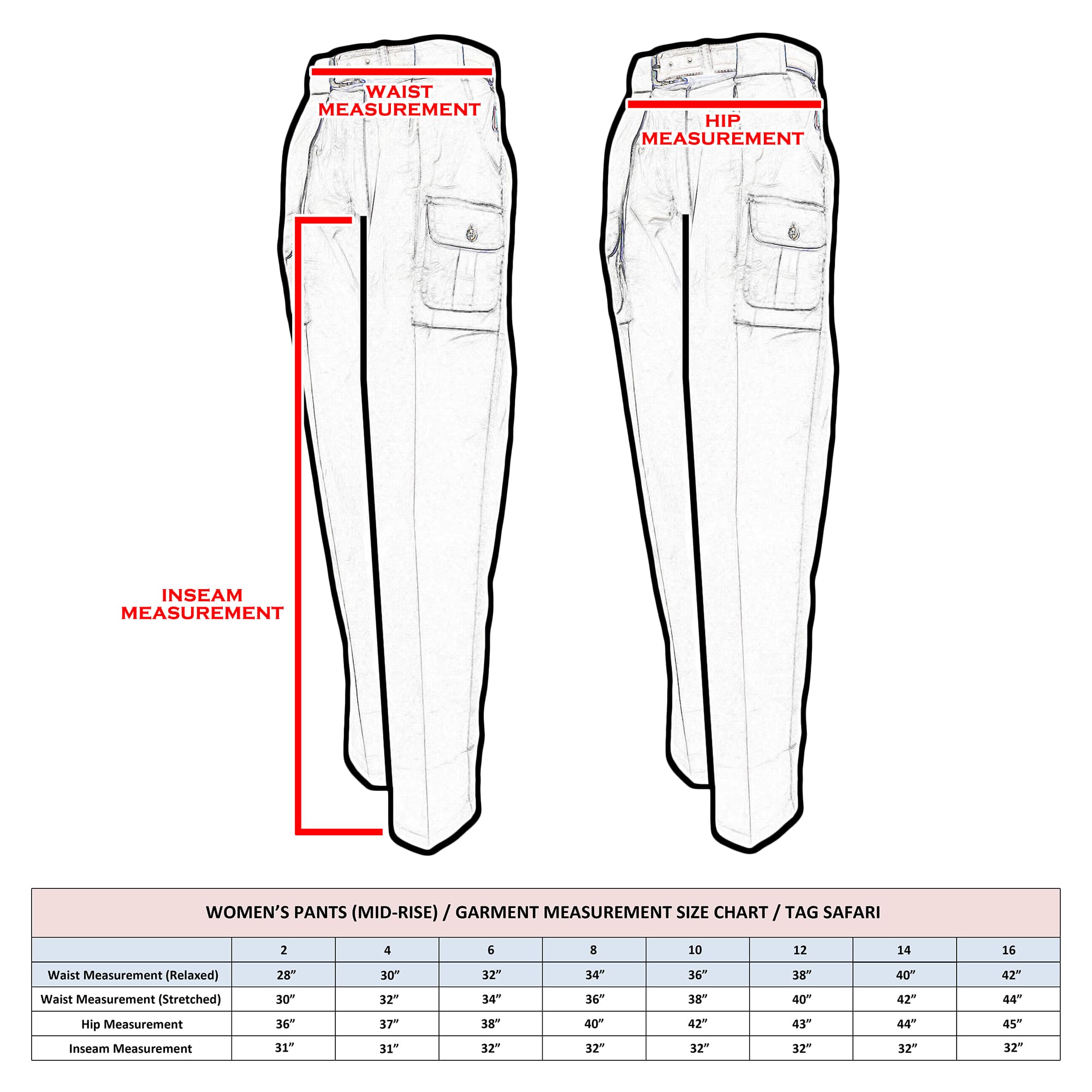 Tag Safari Six Pocket Congo Pants for Women