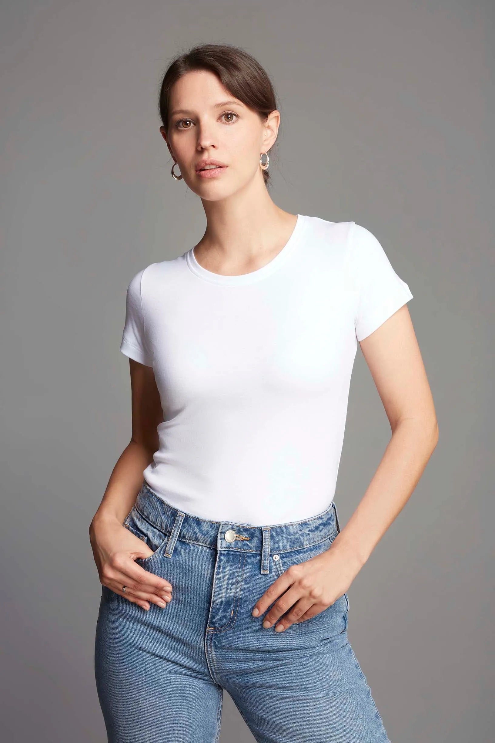Short Sleeve Crew Neck Cotton Modal Blend T-shirt