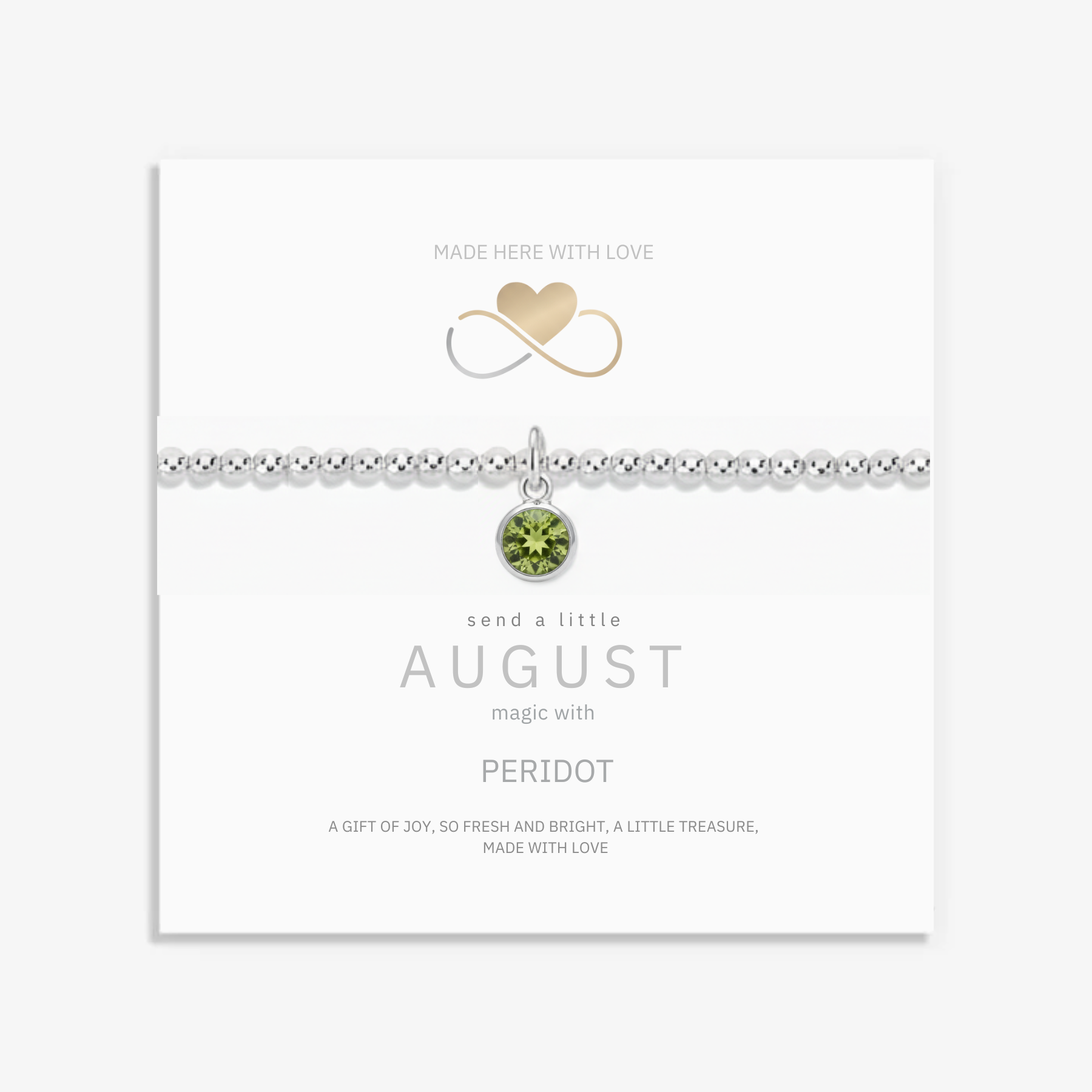 Peridot August Birthstone Bracelet | Stretch Bead Charm Design