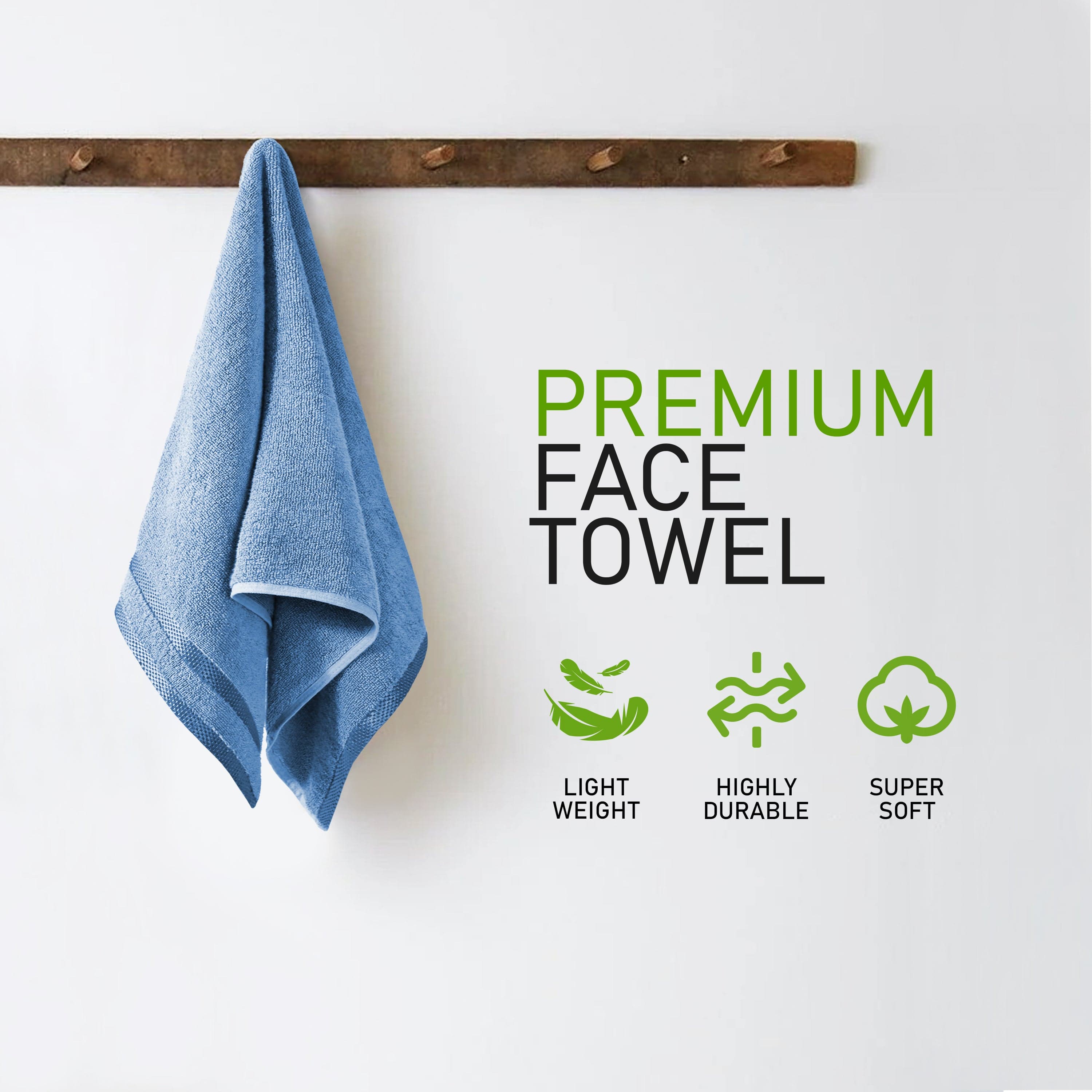 Belmont Viscose Stripe Blue Towels 100% Cotton Hotel Quality Super Absorbent 10 Piece Bale Set, 4 Hand Towel & 12 Face Cloths by OLIVIA ROCCO
