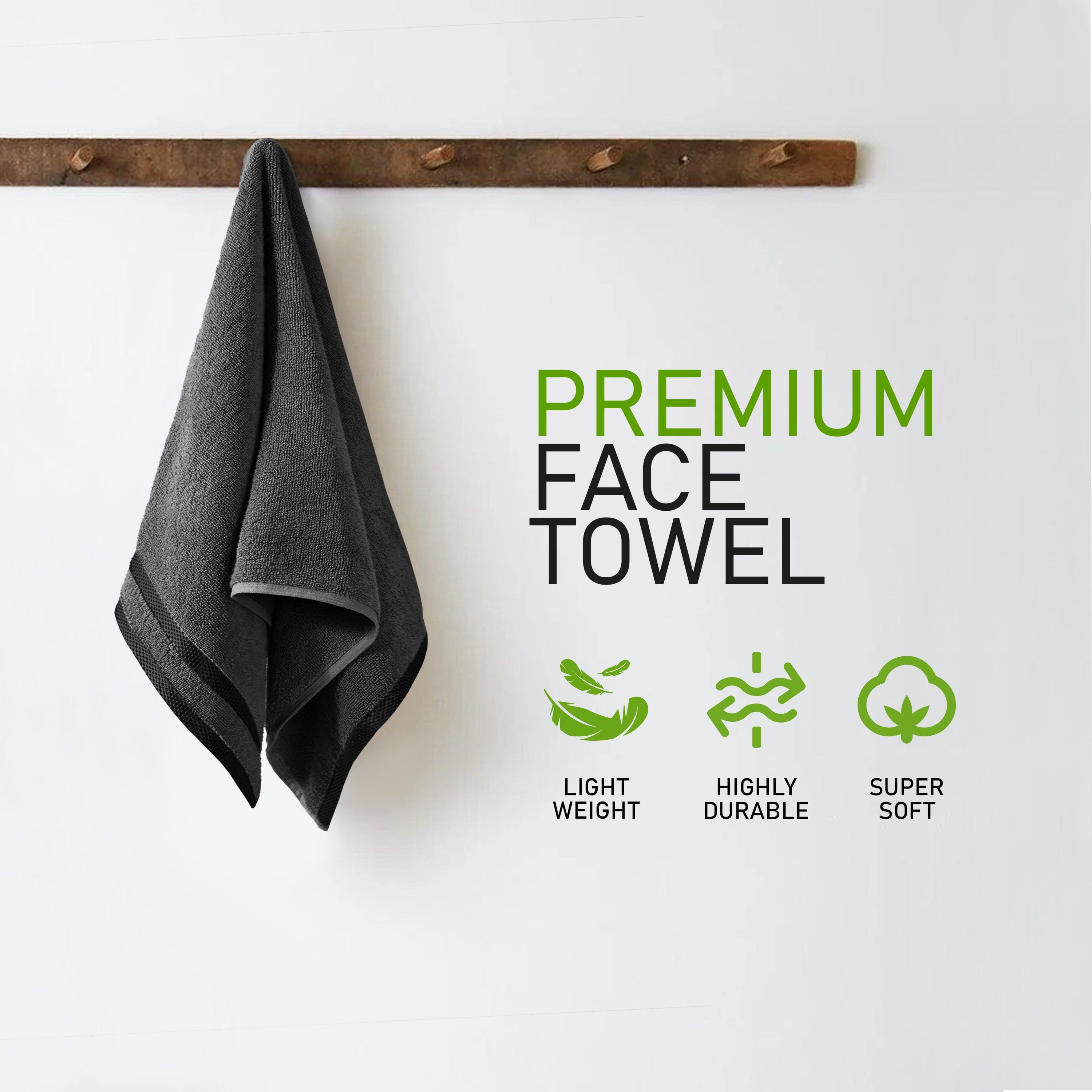 Belmont Viscose Stripe Grey Towels 100% Cotton Hotel Quality Super Absorbent 10 Piece Bale Set, 4 Hand Towel & 12 Face Cloths by OLIVIA ROCCO