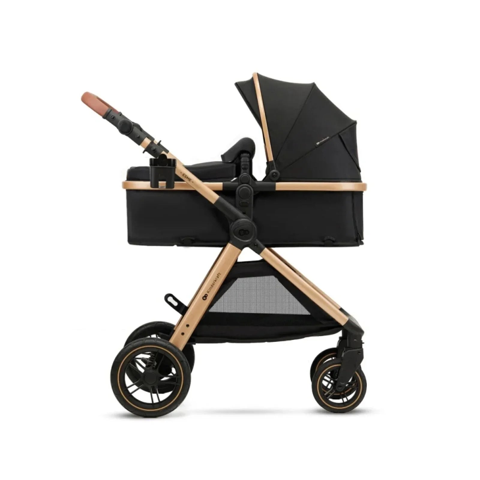 Kinderkraft Esme 3-in-1 Travel System with Mink Pro Car Seat - Pure Black