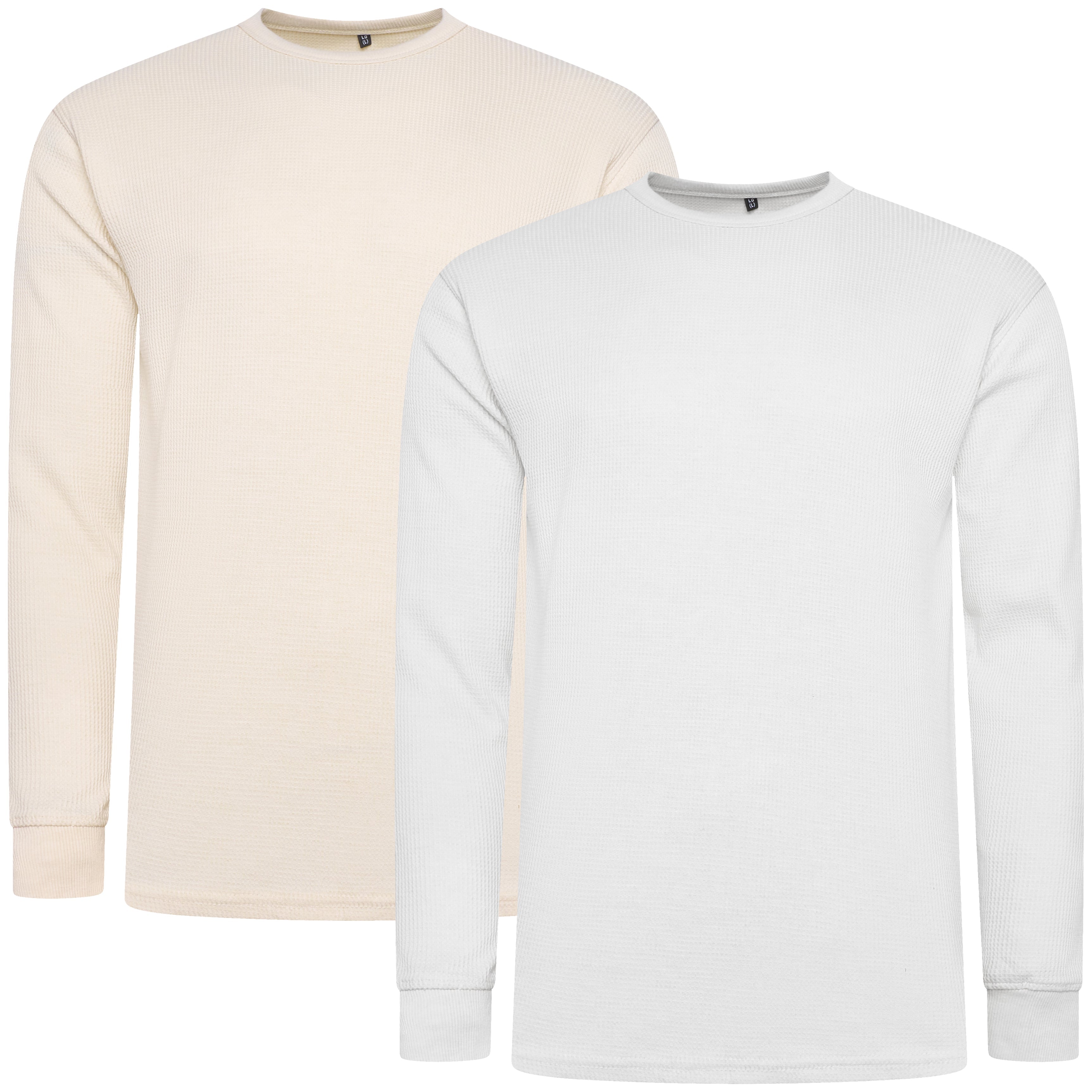 One Brand Crew Neck Waffle Knit T-Shirt
