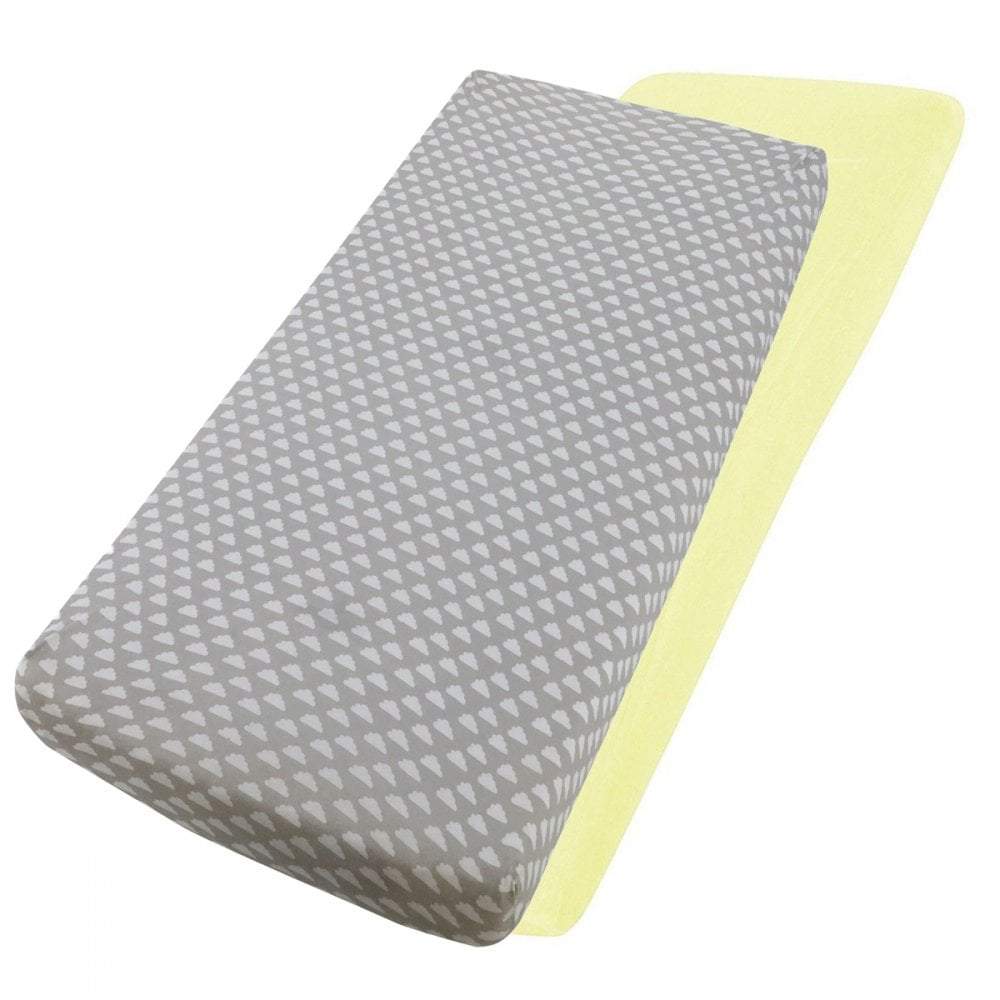 Crib Jersey Fitted Sheets 100% Cotton 40x90cm - Pack Of 2 - Fits All Models