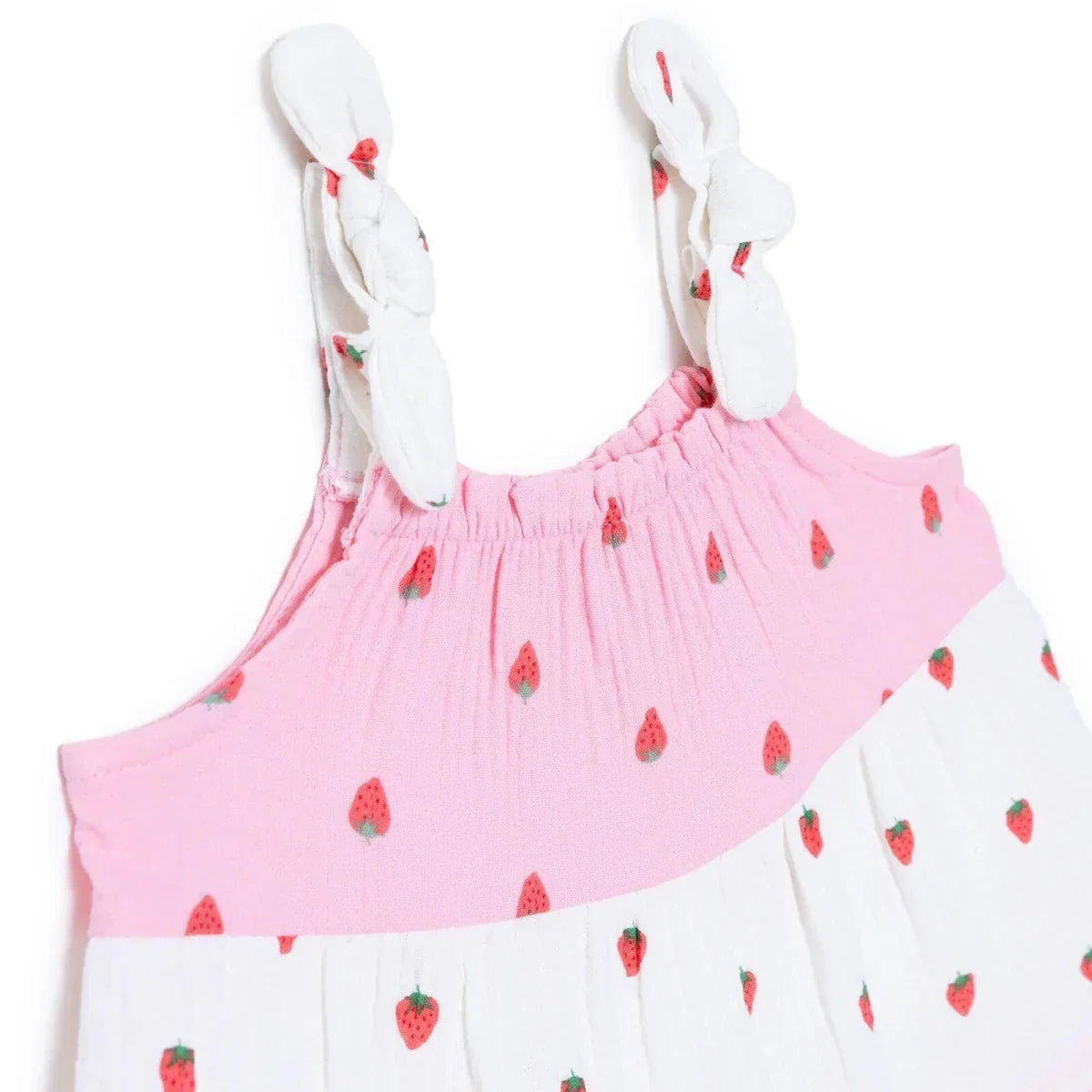 HelloBaby Girls Dress Buttoned Berry Belle Crew Neck Short Sleeve - Pink Printed