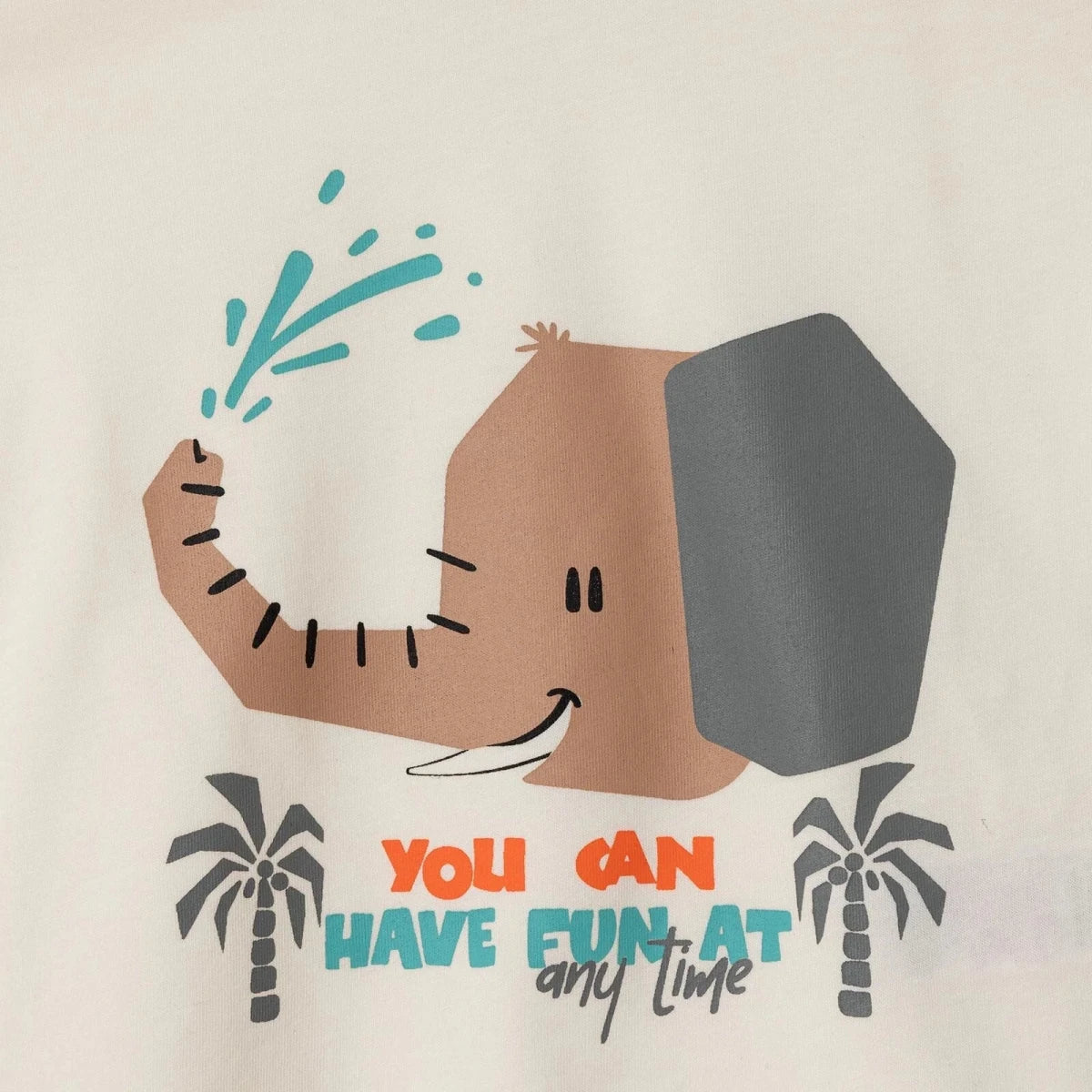 HelloBaby Boys T-shirt Animal Print Crew Neck Short Sleeve - Ecru
