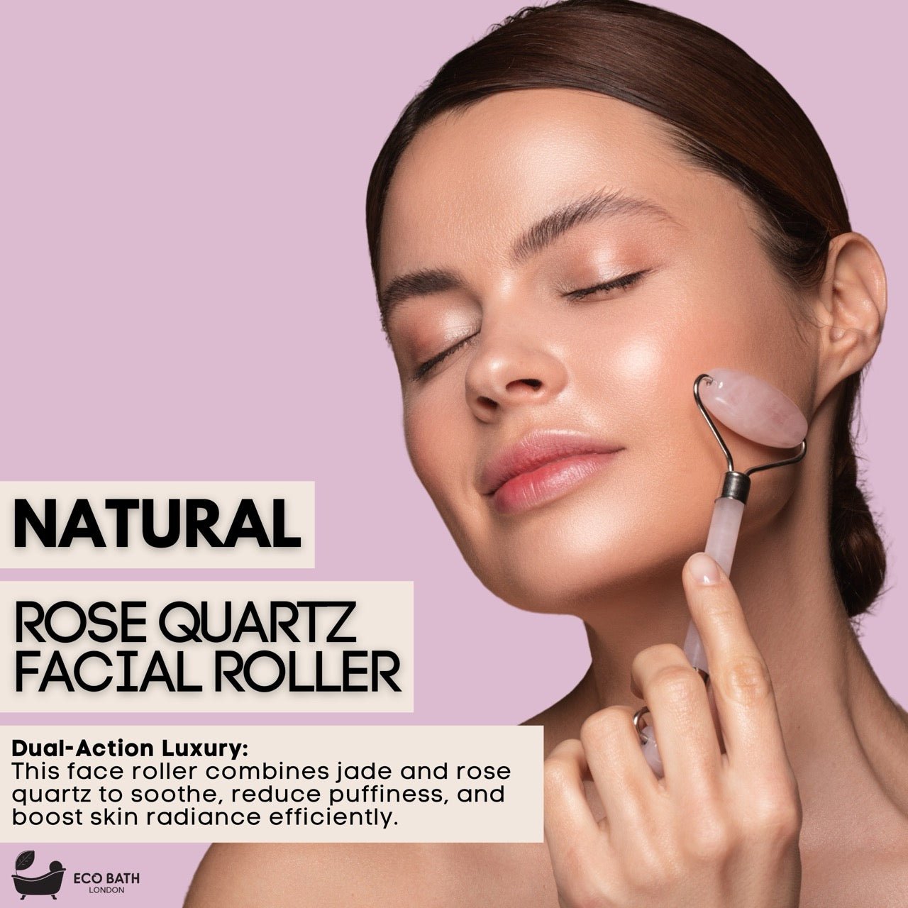 Eco Bath London Jade Face Roller - Rose Quartz