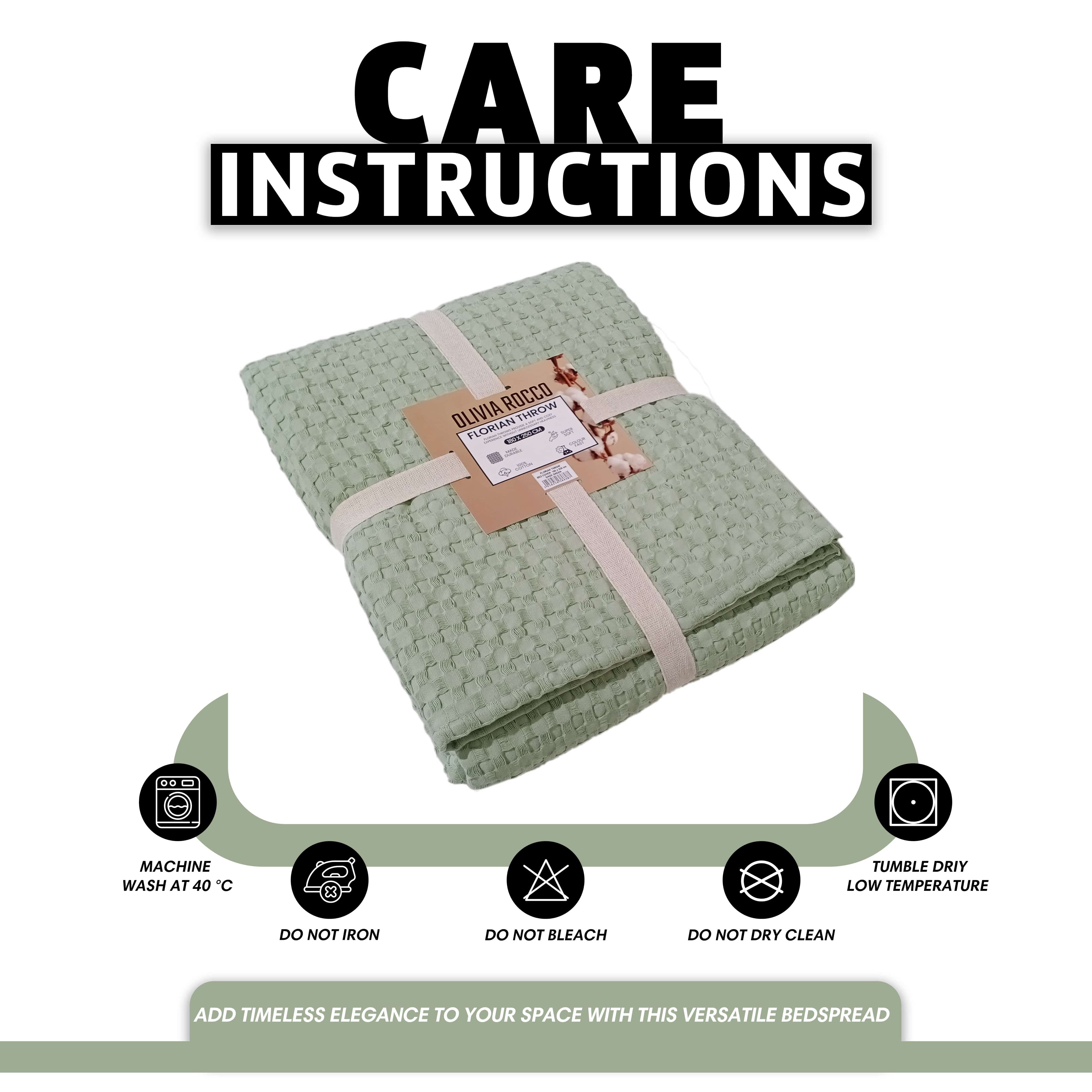 Florian Checked Throw Blanket Sage Green Bedspread for Sofas Armchairs Sofa Settee Couch Beds & Couches by OLIVIA ROCCO