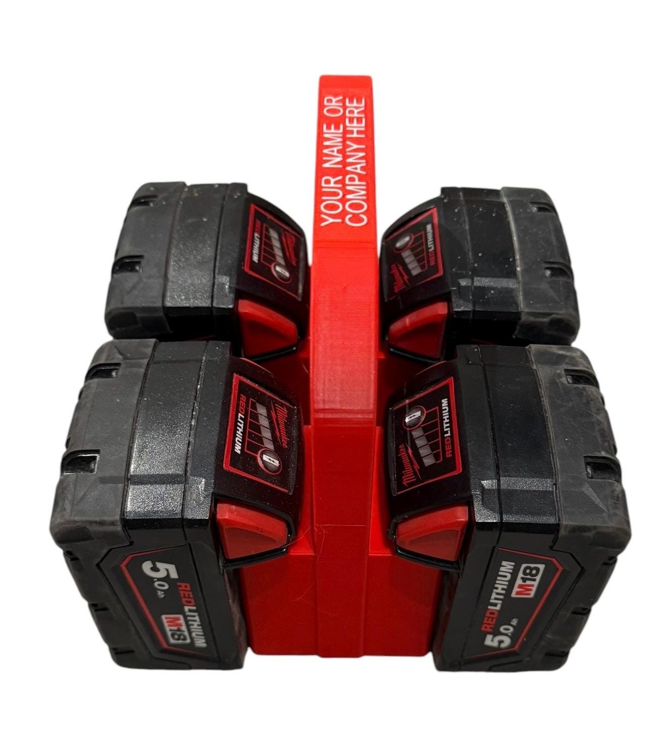 Milwaukee M18 18v Battery Carrier for 4 or 6 Batteries | DIY Gift | Builders Gift | Gift For Dad | Heavy Duty | Personalisable | Christmas Gift Idea