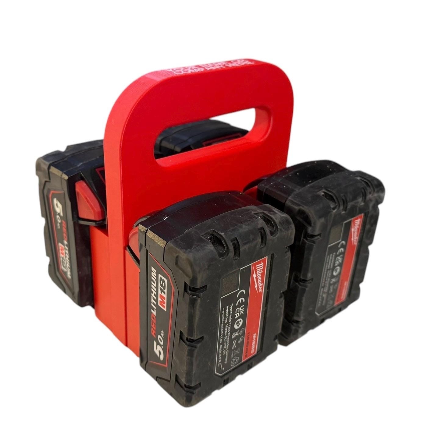 Milwaukee M18 18v Battery Carrier for 4 or 6 Batteries | DIY Gift | Builders Gift | Gift For Dad | Heavy Duty | Personalisable | Christmas Gift Idea
