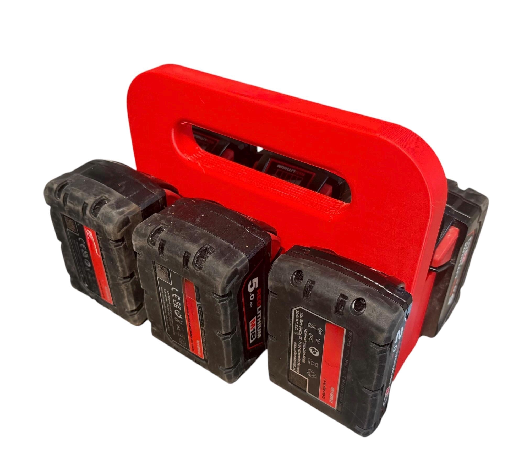 Milwaukee M18 18v Battery Carrier for 4 or 6 Batteries | DIY Gift | Builders Gift | Gift For Dad | Heavy Duty | Personalisable | Christmas Gift Idea