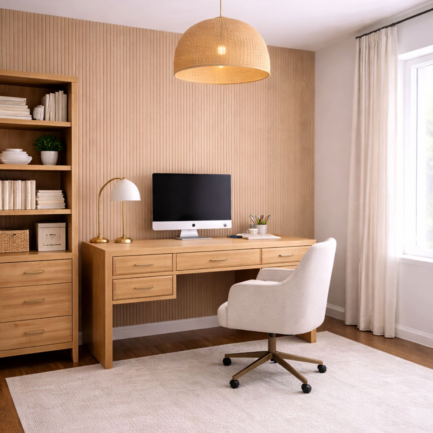 Large Fluted Wall Panels in Natural Oak - 240cm x 60cm