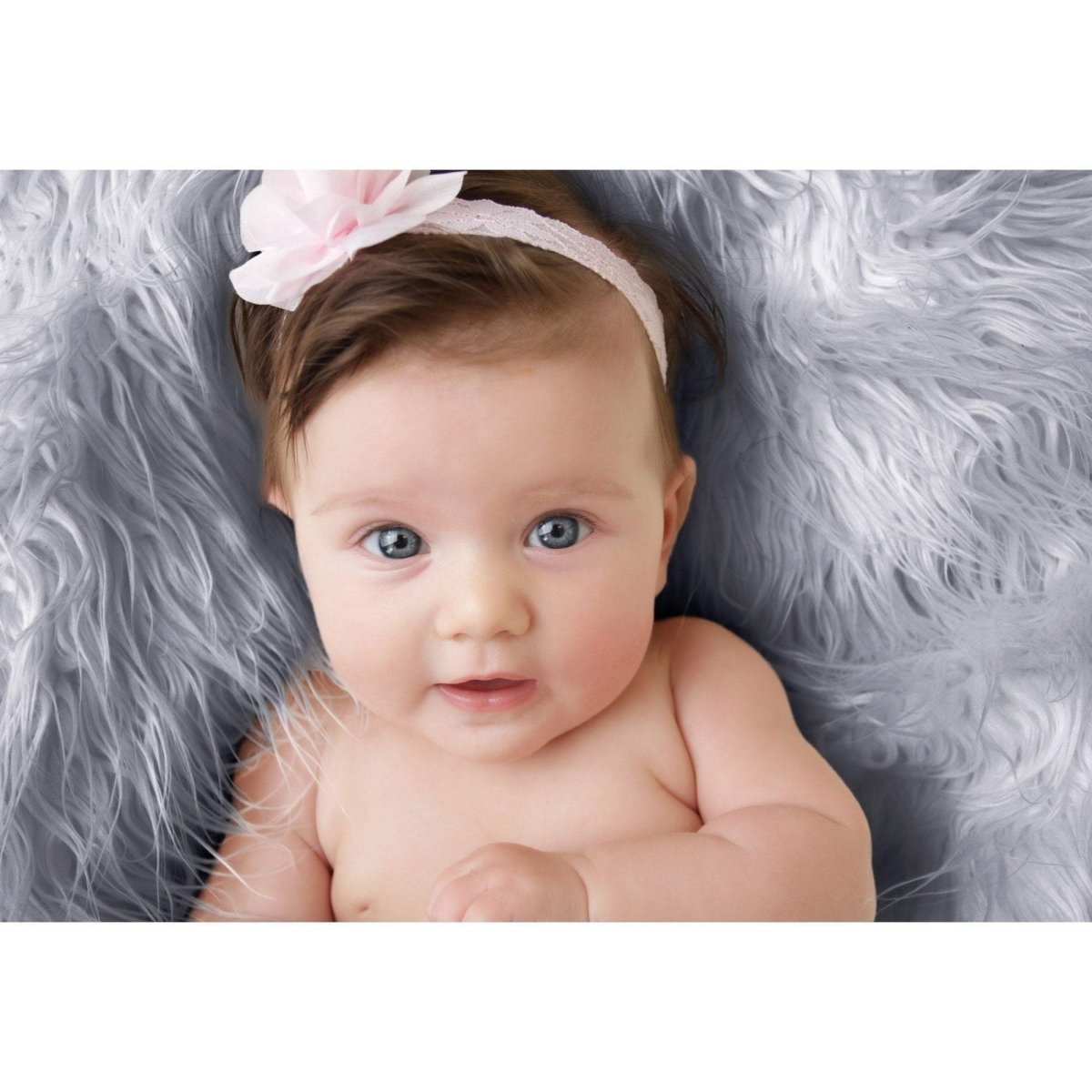 Luxury Faux Fur Baby Blanket  - grey-Clearance