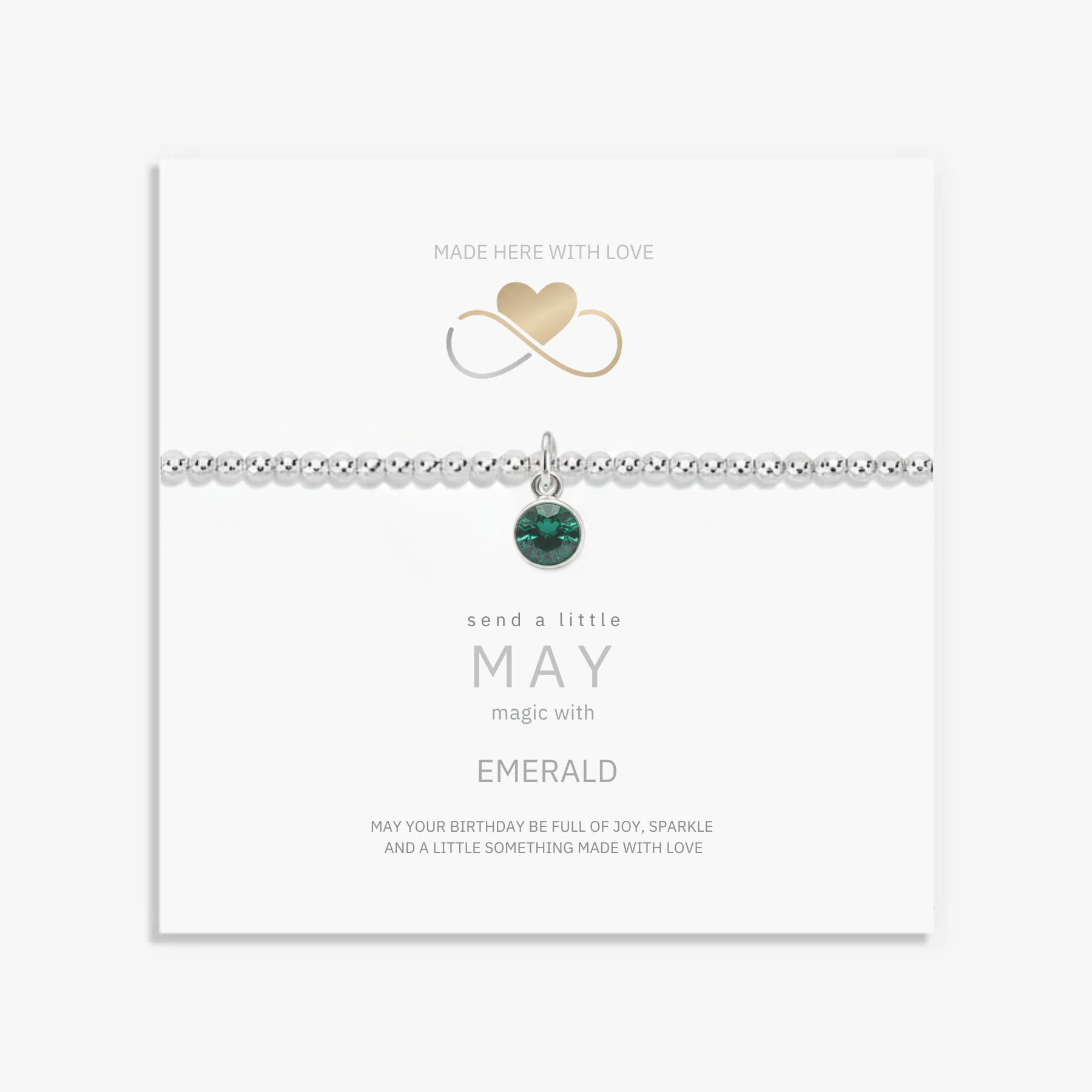 Emerald May Birthstone Bracelet – Sterling Silver Gemstone Bead Bracelet