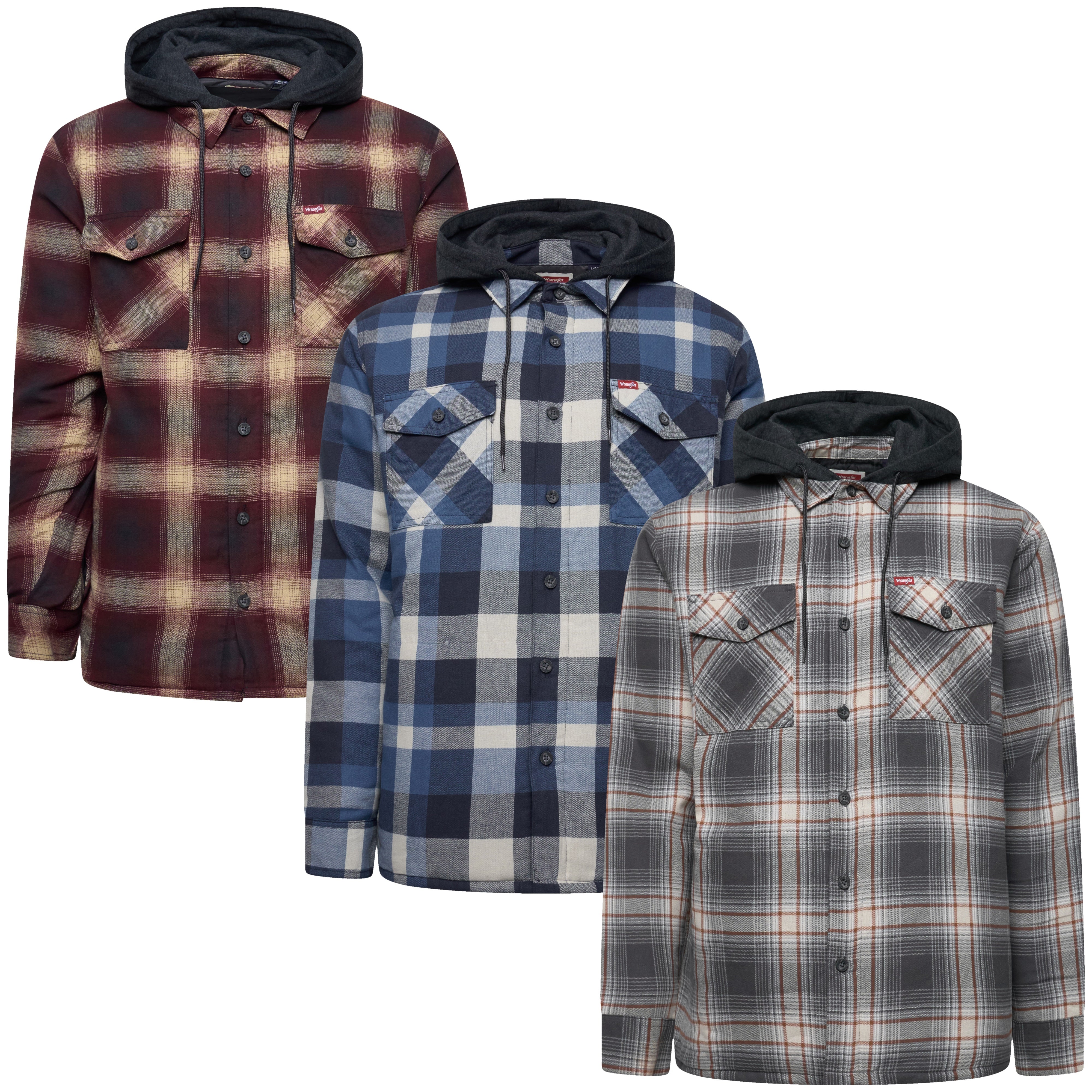 Wrangler Hooded Padded Overshirt Jacket