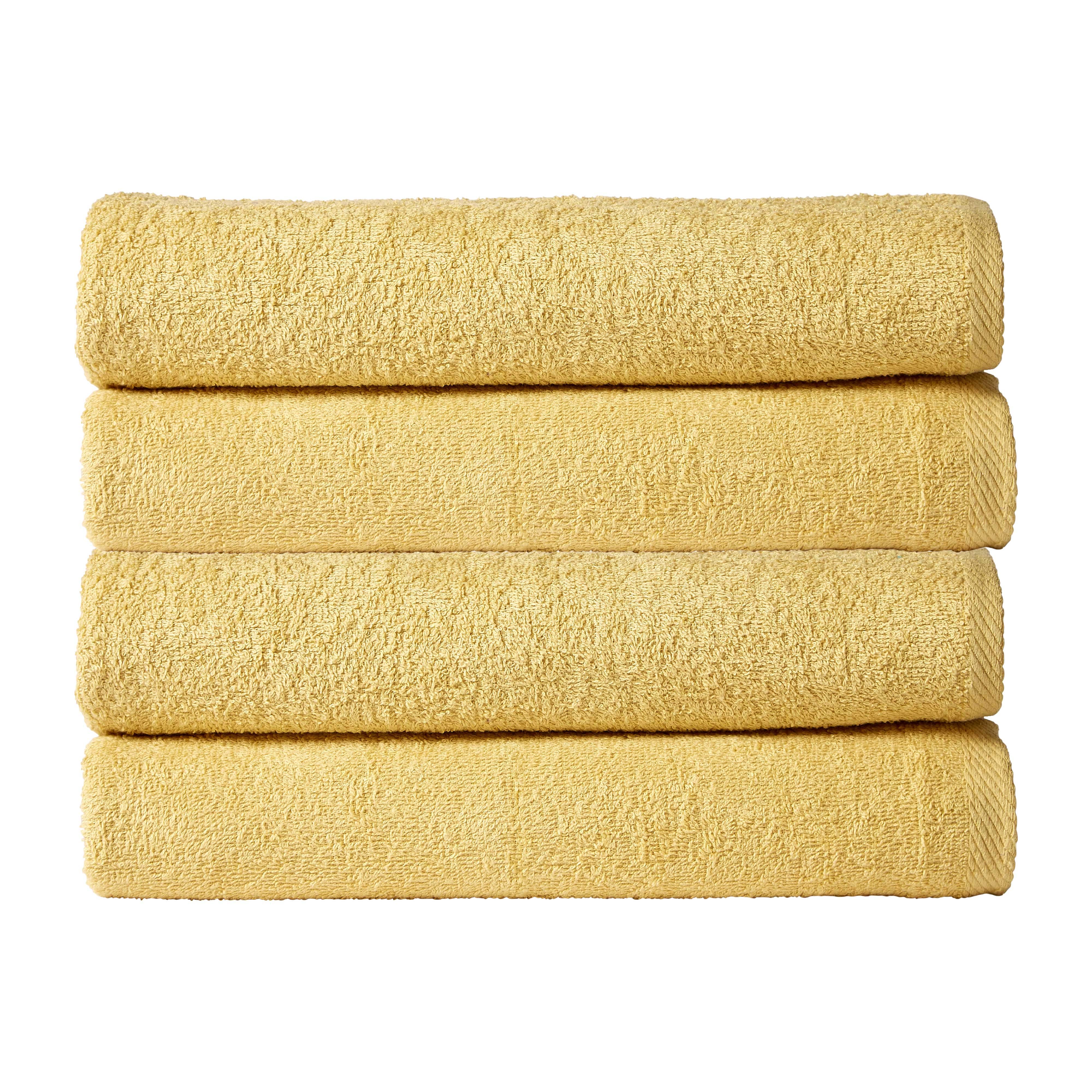 Pack of 4 Large Quick-Drying Lightweight Easycare Indus Valley Cotton Bath Sheets 80x140cm for Home Travel Gym Holidays Multiple Colours by OLIVIA ROCCO