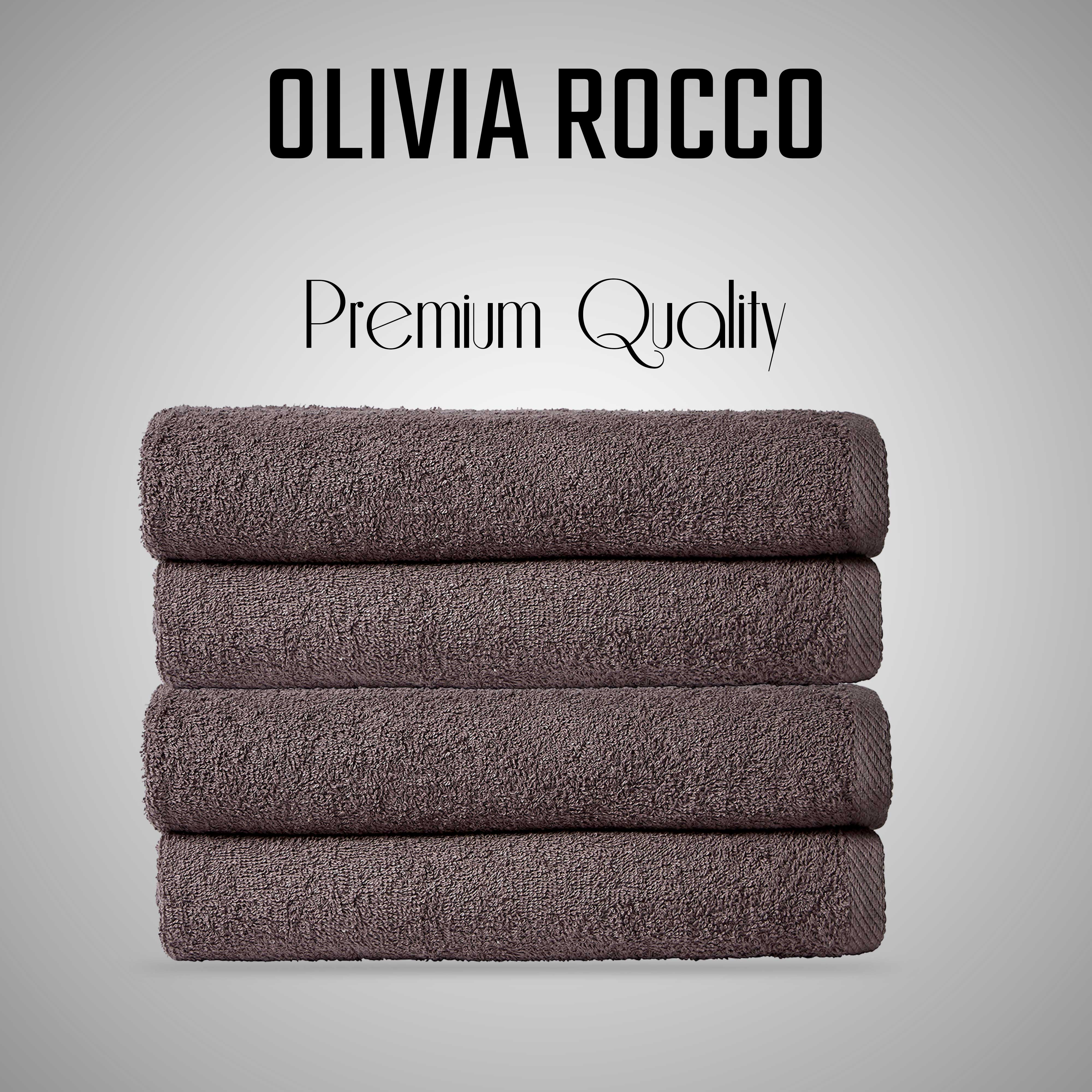 Pack of 4 Large Quick-Drying Lightweight Easycare Indus Valley Cotton Bath Sheets 80x140cm for Home Travel Gym Holidays Multiple Colours by OLIVIA ROCCO