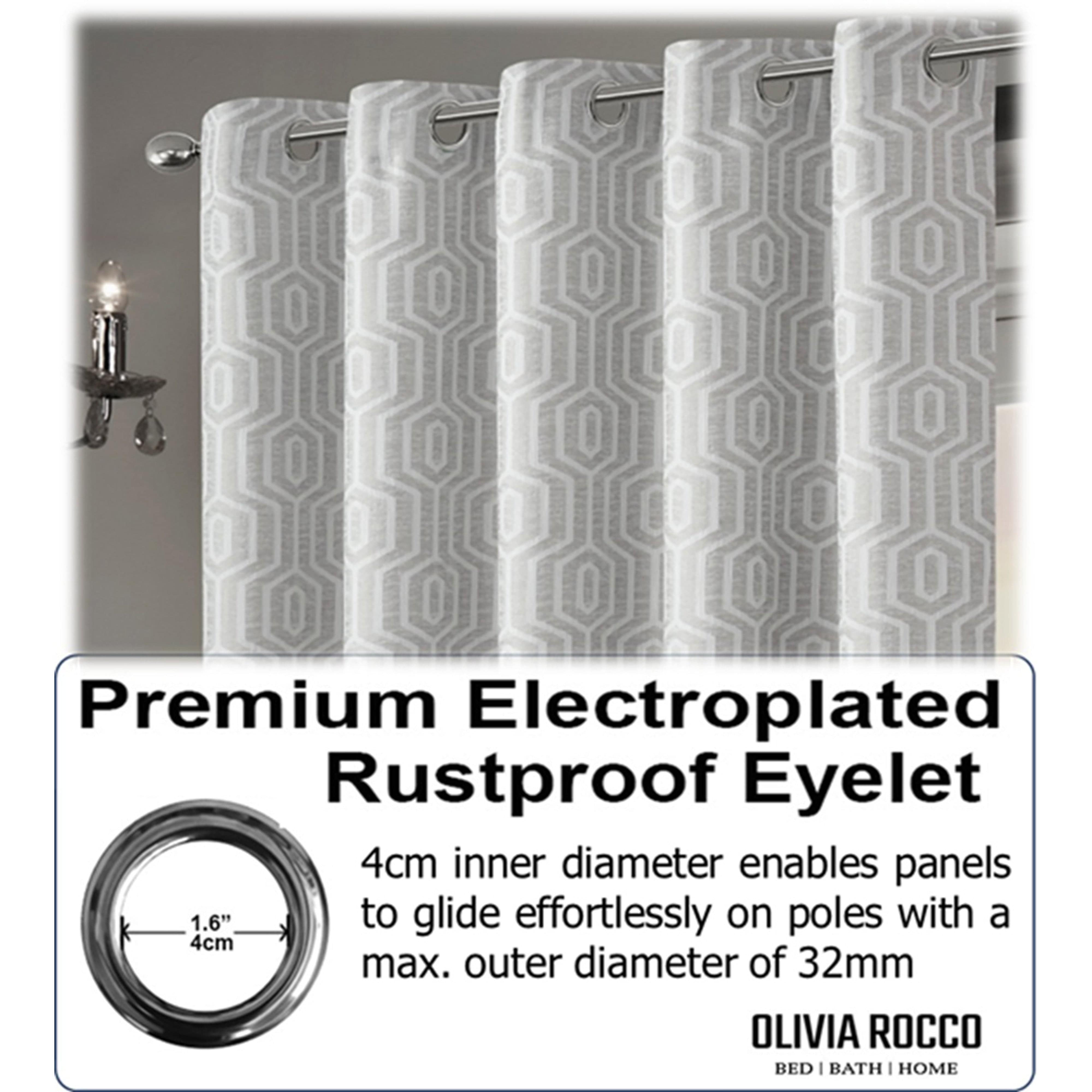 Paris Eyelet Jacquard Curtains Natural Geometric Pattern Thermal Insulated Light Blocking for Bedroom Lounge by OLIVIA ROCCO
