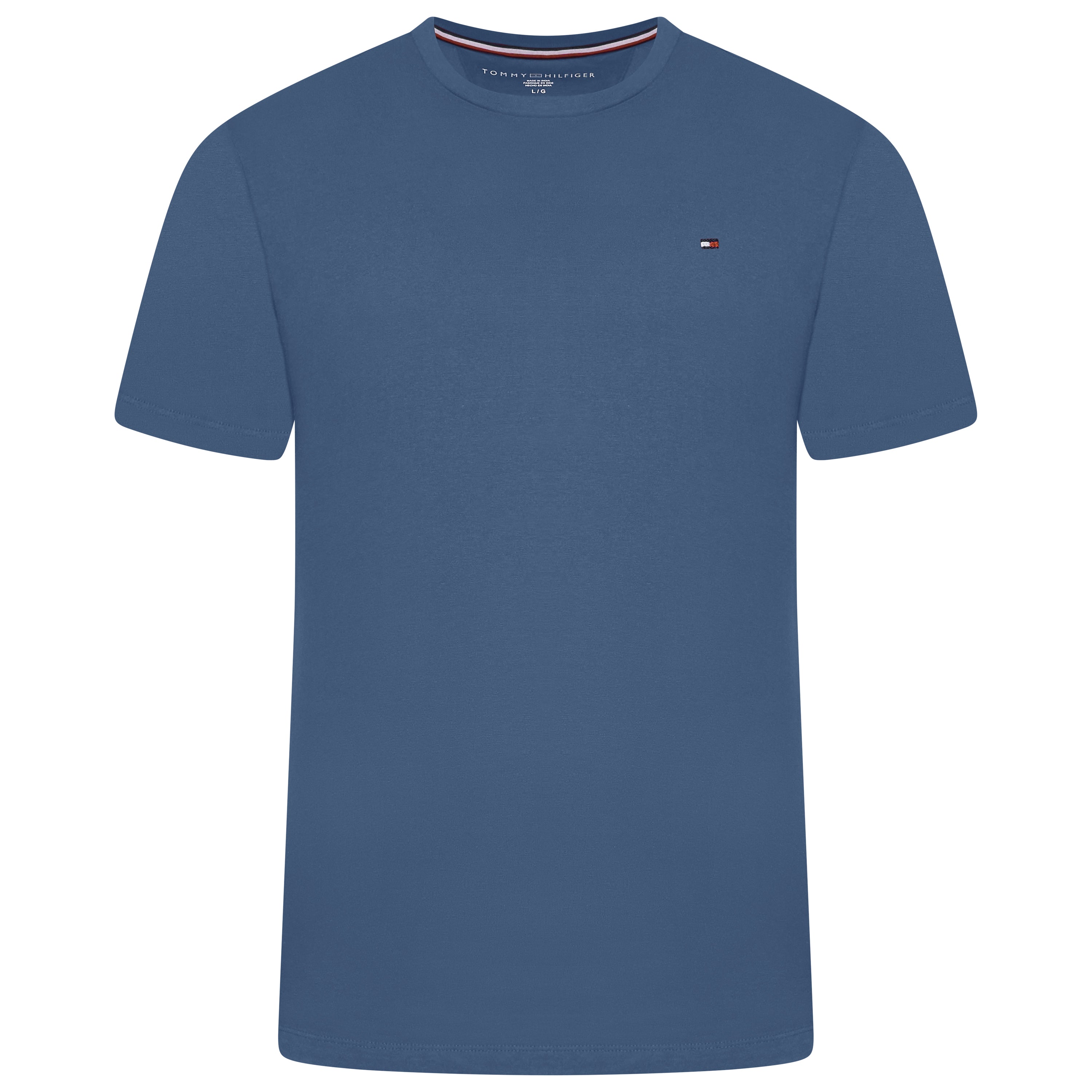 Tommy Hilfiger Flag Embroidery Fitted Crew Neck T-Shirt