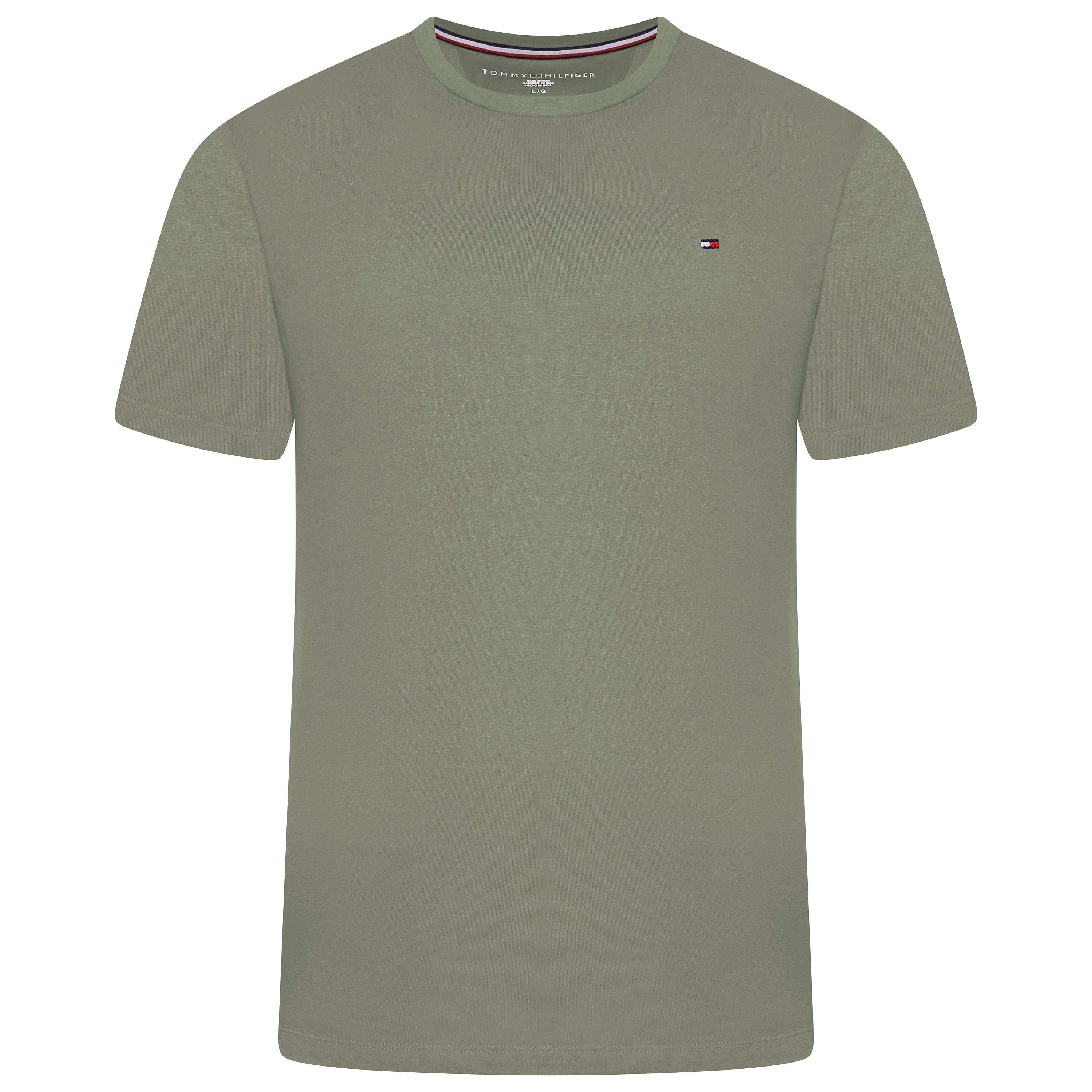Tommy Hilfiger Flag Embroidery Fitted Crew Neck T-Shirt