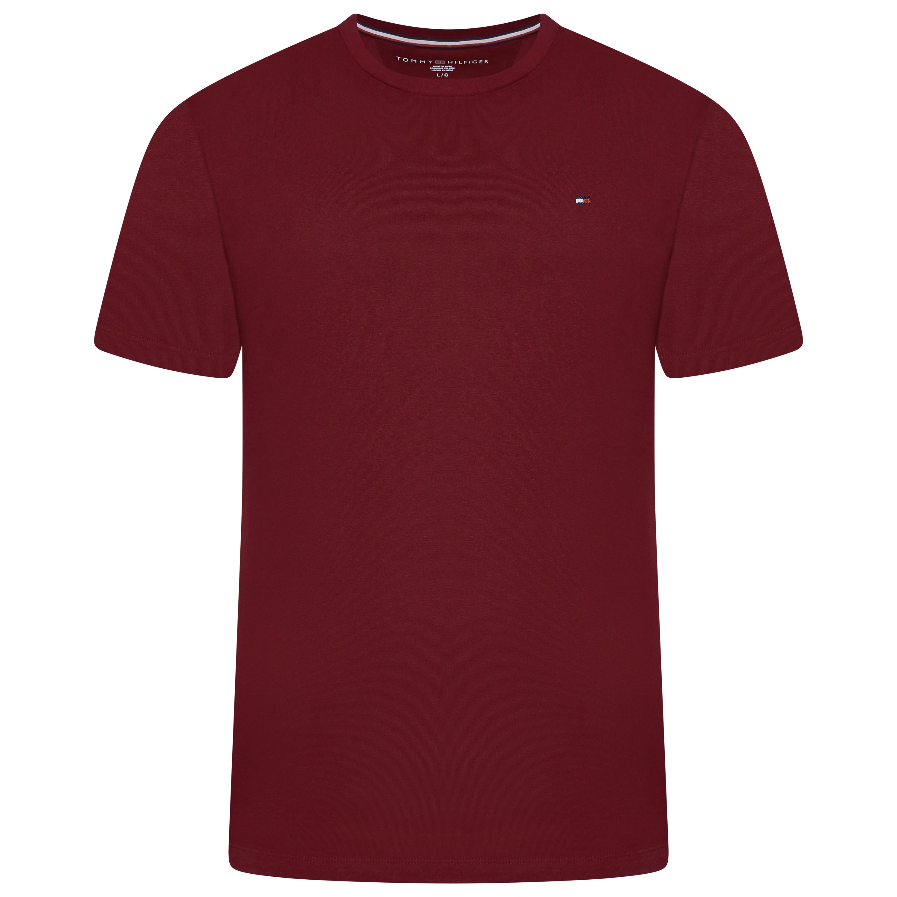 Tommy Hilfiger Flag Embroidery Fitted Crew Neck T-Shirt