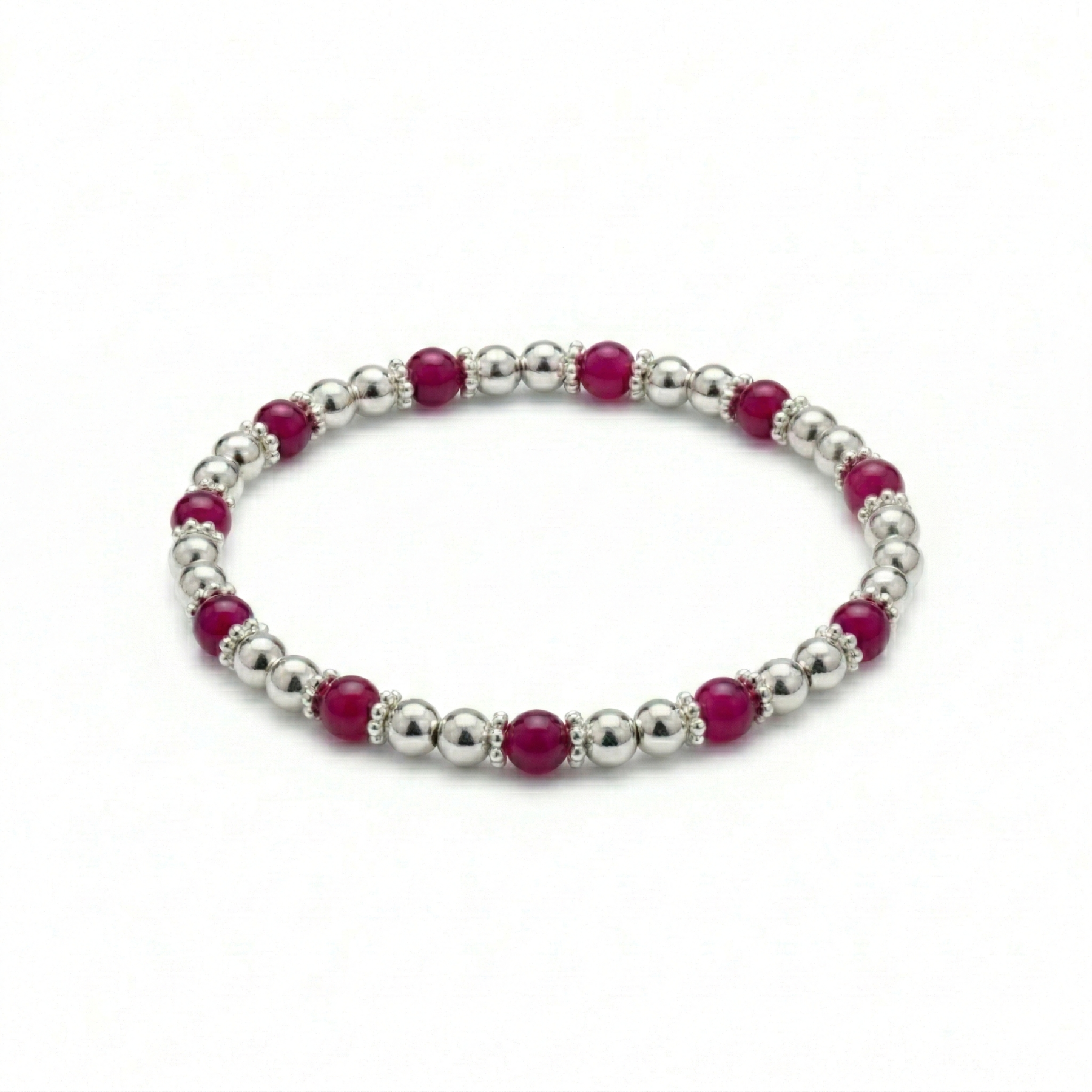 Pink Agate Gemstone Bracelet