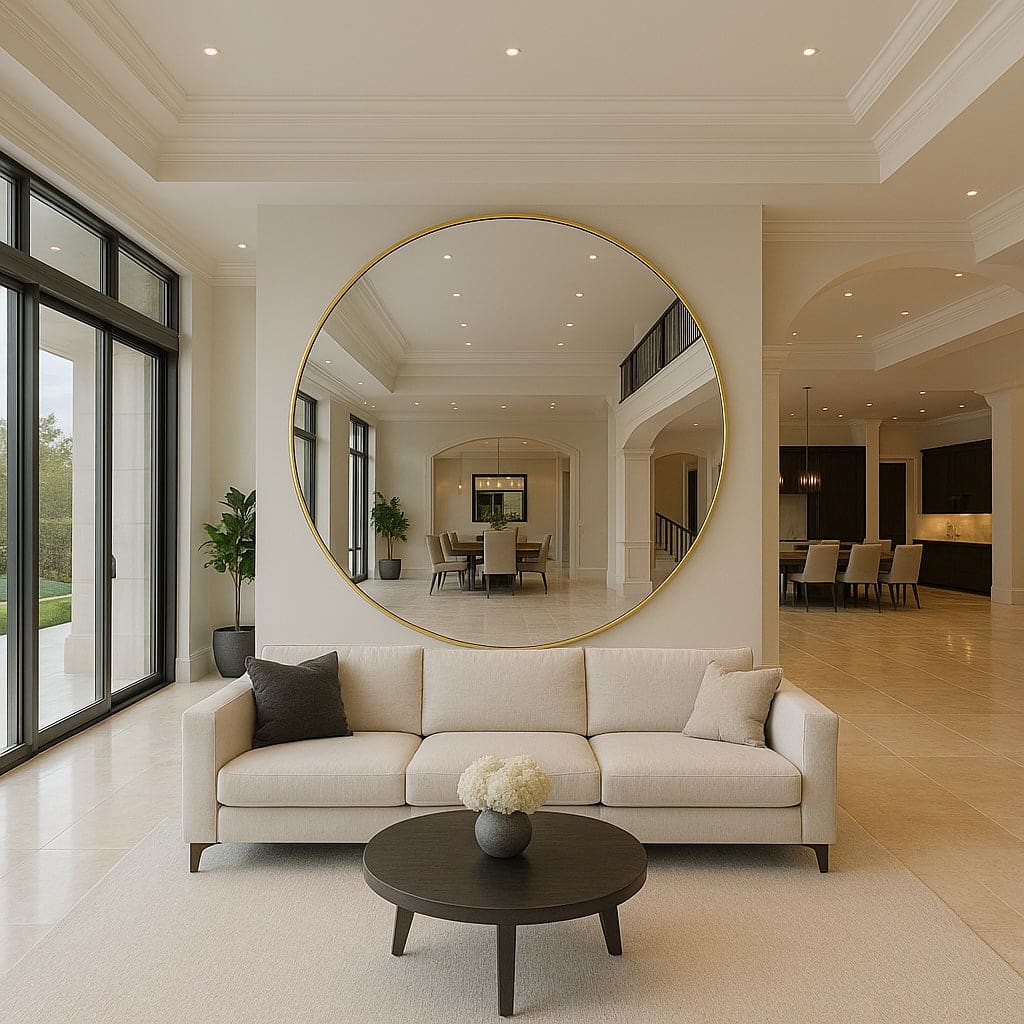 Rei - XXL Round Gold Metal Circle Mirror - 180cm x 180cm