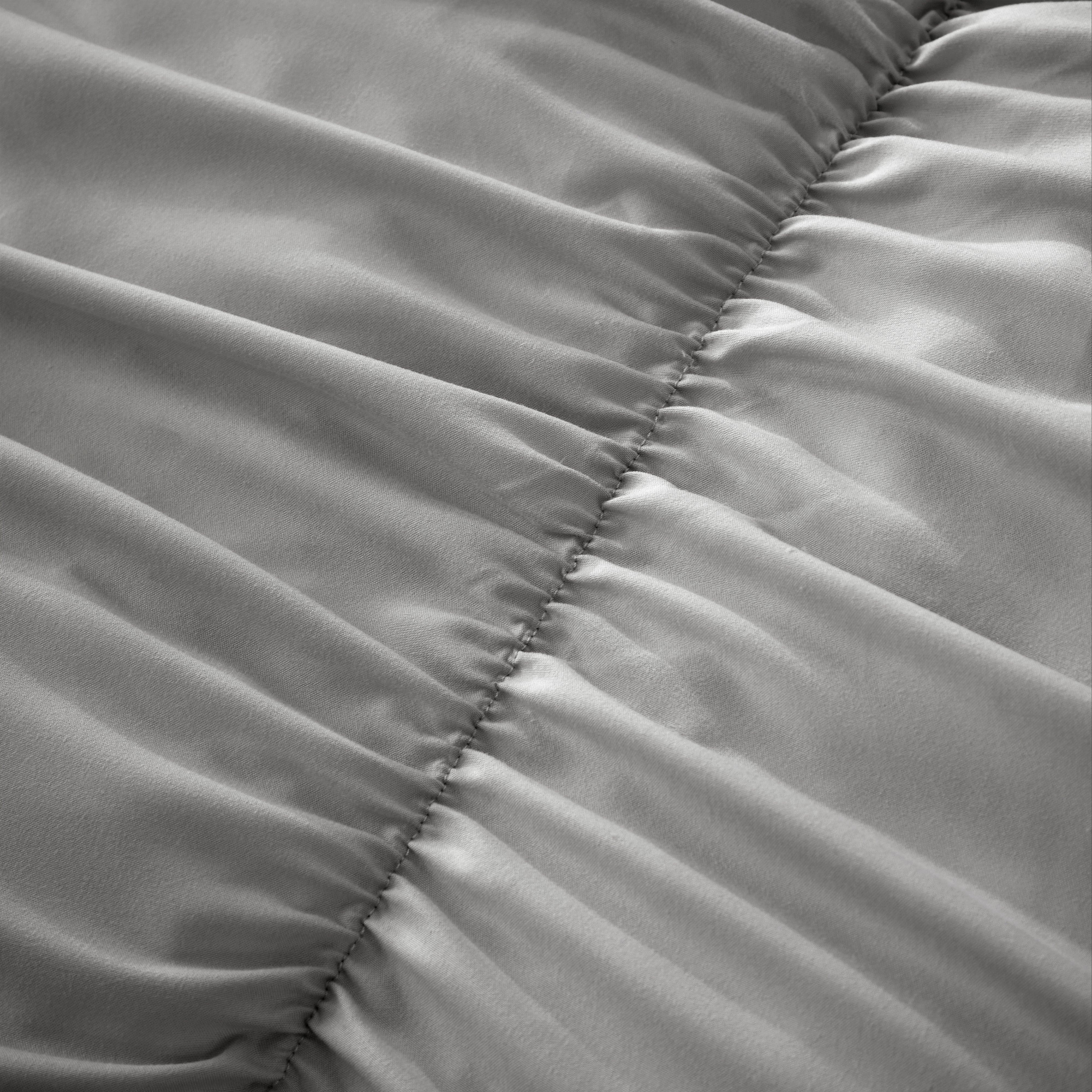 Ruched Grey Microfibre Duvet Cover Set with Pillowcases Ruffle Bedding Super Soft Easy Care Quilt Bed Linen by OLIVIA ROCCO