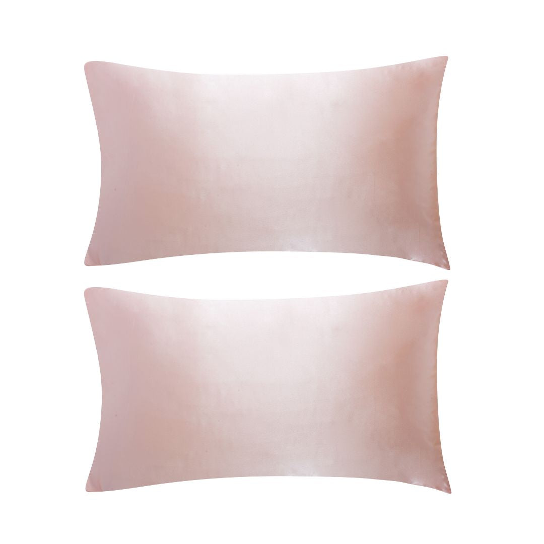 Satin Pillowcases Set - Pink