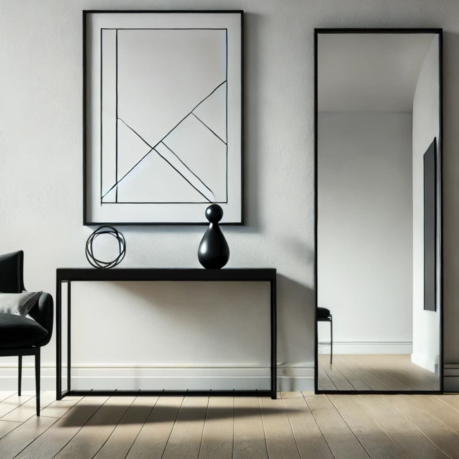 Takara - Full Length Black Metal Rectangle Mirror - 160cm x 60cm