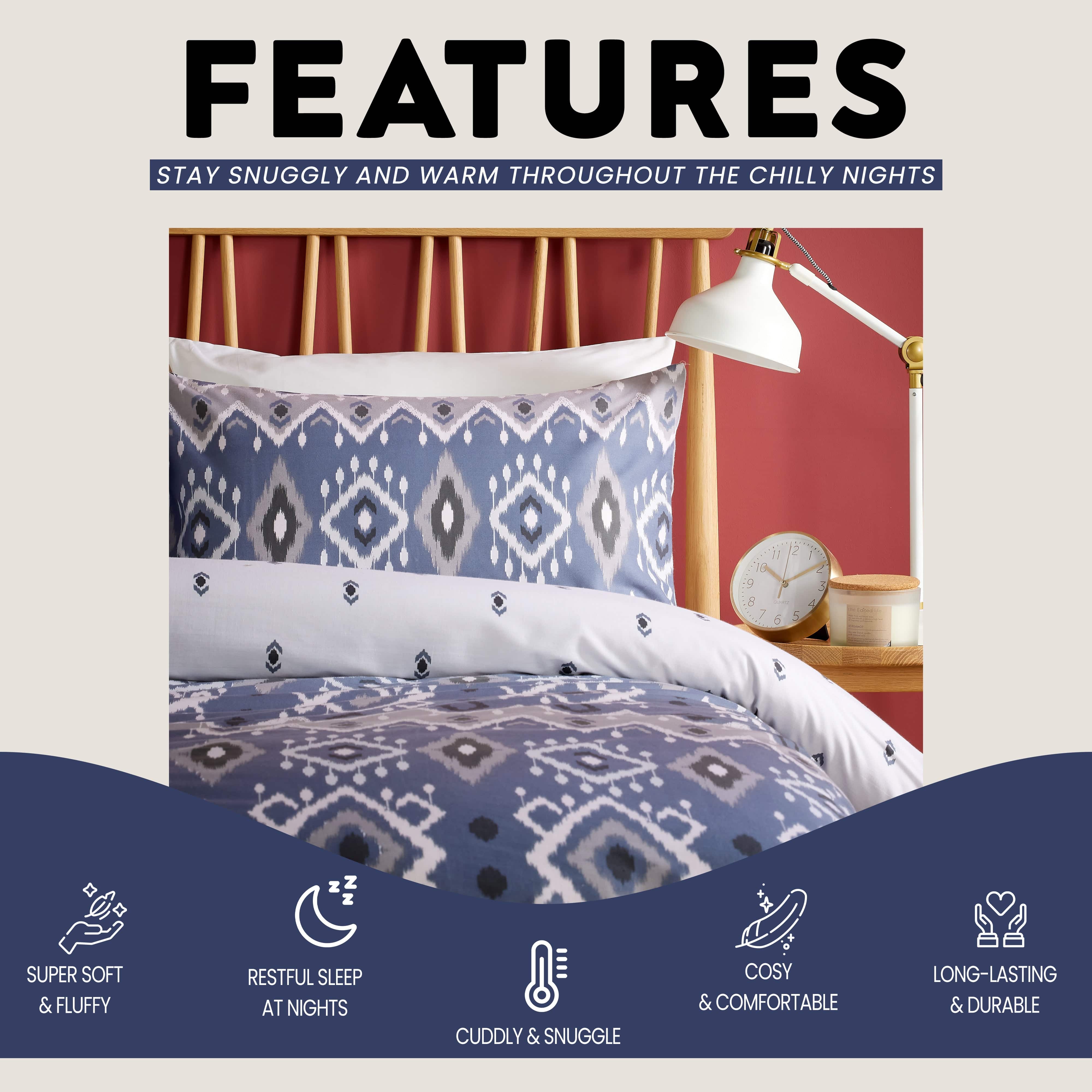 Taxila Duvet Cover Set Easy Care Quilt Covers with Pillowcases Super Soft Reversible Bedding Bed Linen Sets for Bedroom Décor by OLIVIA ROCCO
