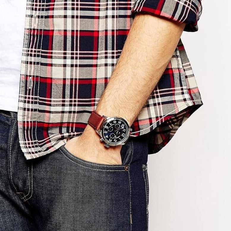 ommy Hilfiger 1791066 Trent Men's Brown Leather Watch