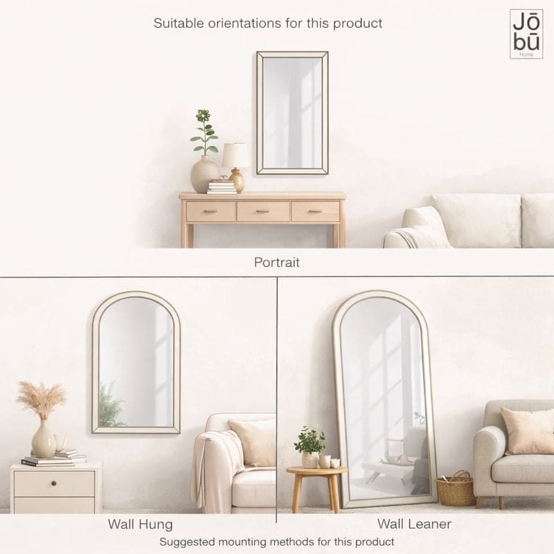Yoko - Black Metal Gentle Arch Mirror - 180cm x 105cm